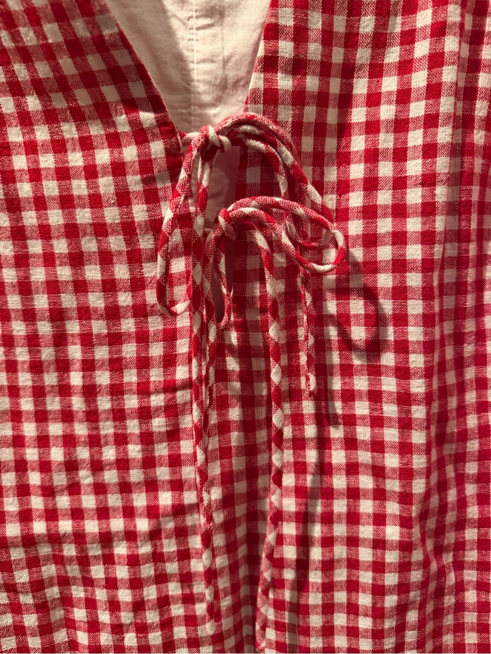 Abercrombie Red Gingham Lace-Up Mini Dress - Picture 6 of 7